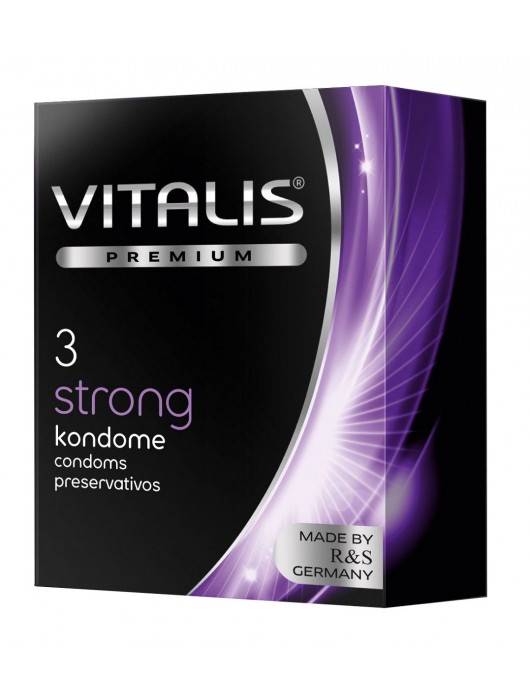 Презервативы с утолщенной стенкой VITALIS PREMIUM strong - 3 шт. - Vitalis - купить с доставкой в Таганроге