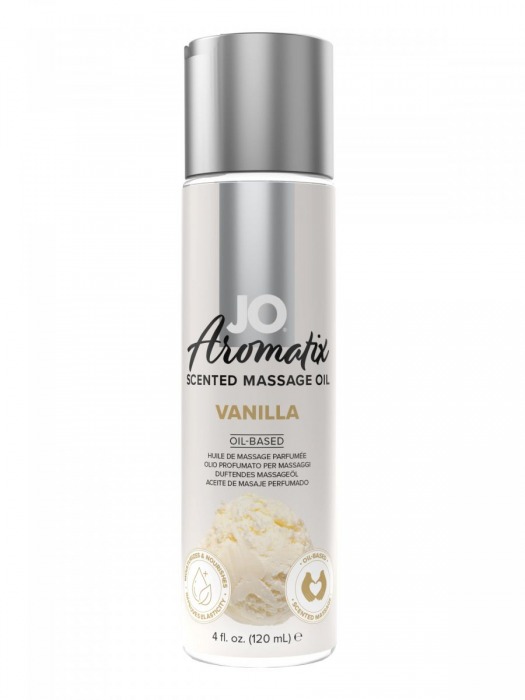 Массажное масло JO Aromatix Massage Oil Vanilla с ароматом ванили - 120 мл. - System JO - купить с доставкой в Таганроге