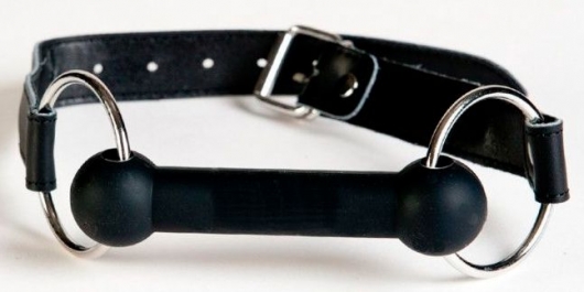 Чёрный кляп-трензель на кожаных ремешках - ToyFa - купить с доставкой в Таганроге