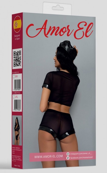 Эротический игровой костюм полисвуман из 3 предметов - Amor El купить с доставкой