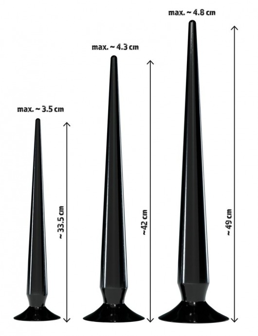 Набор из 3 длинных анальных пробок Super Long Flexible Butt Plug Set - Orion
