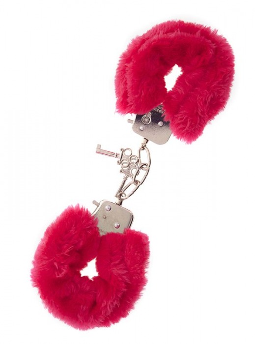 Металлические наручники с красной меховой опушкой METAL HANDCUFF WITH PLUSH RED - Dream Toys - купить с доставкой в Таганроге