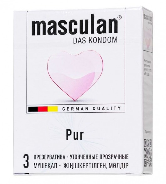 Супертонкие презервативы Masculan Pur - 3 шт. - Masculan - купить с доставкой в Таганроге