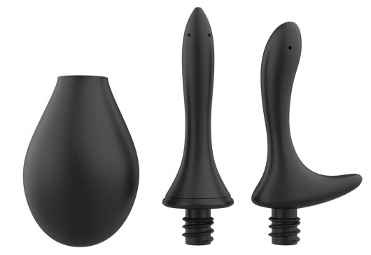 Черный анальный душ Nexus Anal Douche Set с 2 сменными насадками - Nexus Range - купить с доставкой в Таганроге