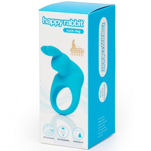 Голубое эрекционное виброкольцо Happy Rabbit Rechargeable Rabbit Cock Ring - Happy Rabbit - в Таганроге купить с доставкой