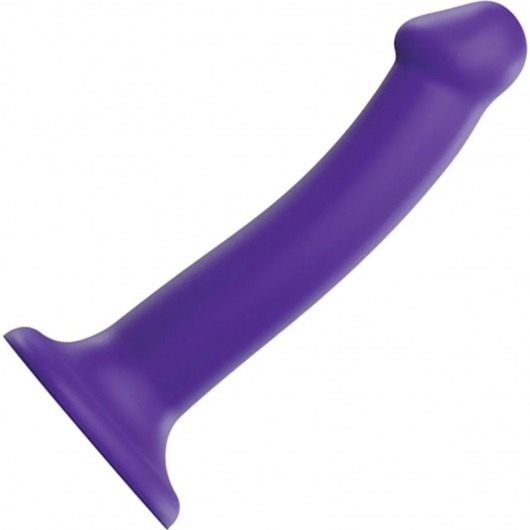 Фиолетовый фаллоимитатор-насадка Strap-On-Me Dildo Dual Density size M - 18 см. - Strap-on-me - купить с доставкой в Таганроге