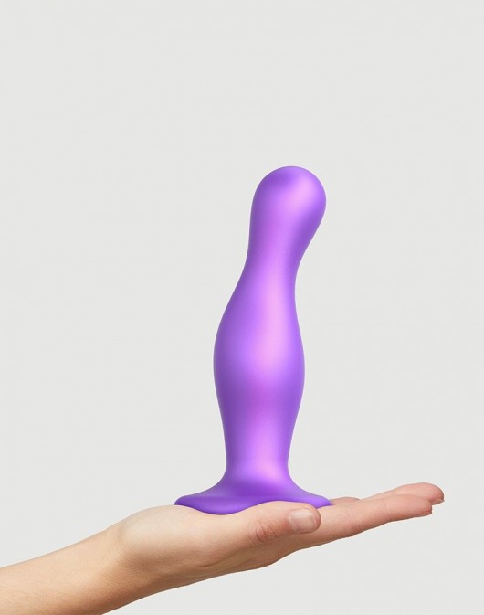 Фиолетовая насадка Strap-On-Me Dildo Plug Curvy size L - Strap-on-me - купить с доставкой в Таганроге