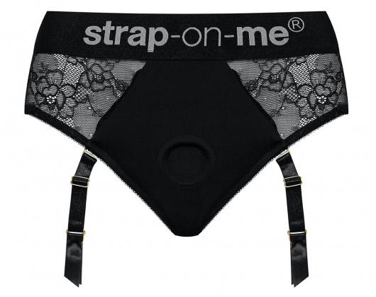 Черные трусики для насадок Diva Lingerie Harness - size M - Strap-on-me - купить с доставкой в Таганроге