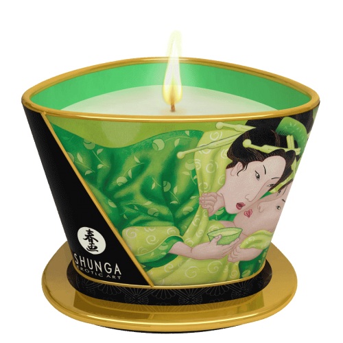 Массажная свеча Exotic Green Tea с ароматом зелёного чая - 170 мл. - Shunga - купить с доставкой в Таганроге