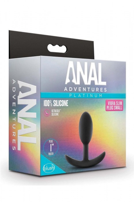 Черный анальный стимулятор Vibra Slim Plug Small - 8,8 см. - Blush Novelties