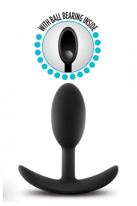 Черный анальный стимулятор Vibra Slim Plug Small - 8,8 см. - Blush Novelties