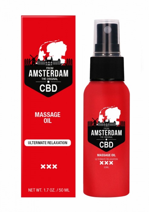 Стимулирующее массажное масло CBD from Amsterdam Massage Oil - 50 мл. - Shots Media BV - купить с доставкой в Таганроге