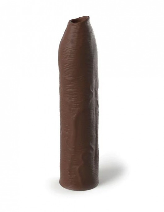 Коричневая насадка-удлинитель Uncut Silicone Penis Enhancer - 17,8 см. - Pipedream - в Таганроге купить с доставкой