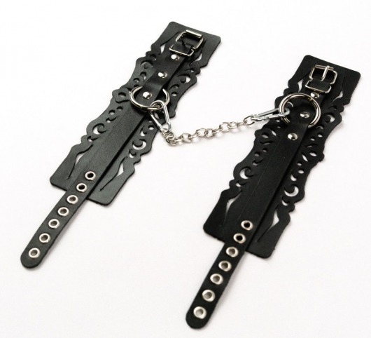 Узорчатые кожаные оковы с регулируемыми ремешками - Crazy Handmade - купить с доставкой в Таганроге