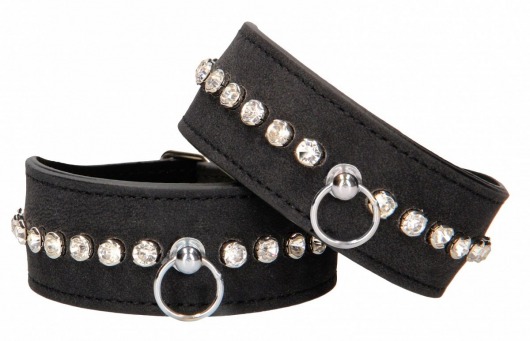 Черные поножи Diamond Studded Ankle Cuffs - Shots Media BV - купить с доставкой в Таганроге