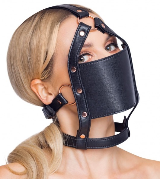 Черный намордник с кляпом-шаром Head Harness With A Gag - Orion - купить с доставкой в Таганроге