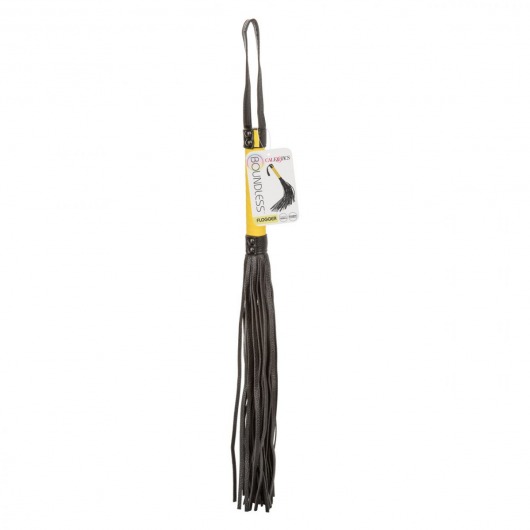 Черная плеть с желтой рукоятью Boundless Flogger - 69,25 см. - California Exotic Novelties - купить с доставкой в Таганроге