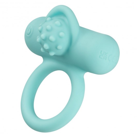 Аквамариновое эрекционное виброкольцо Silicone Rechargeable Nubby Lover’s Delight - California Exotic Novelties - в Таганроге купить с доставкой