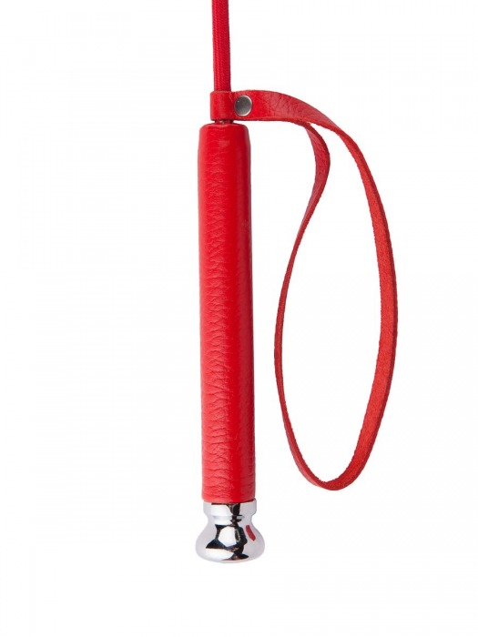 Красный стек с кожаной ручкой - 70 см. - Sitabella - купить с доставкой в Таганроге