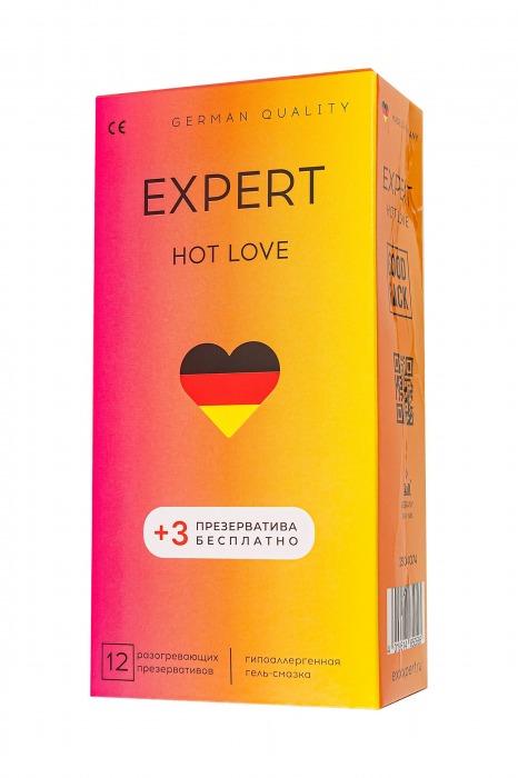 Презервативы EXPERT Hot Love с разогревающим эффектом - 12 шт.(+3 в подарок) - Expert - купить с доставкой в Таганроге