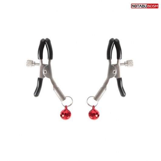 Серебристые зажимы на соски с шариками - Notabu - купить с доставкой в Таганроге