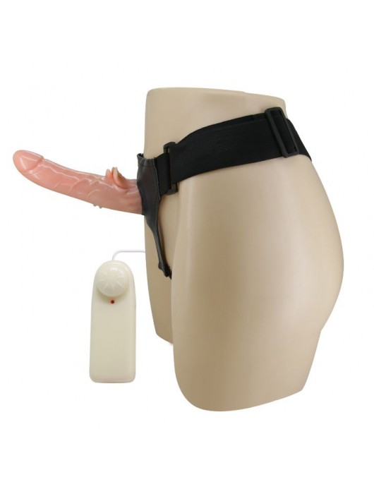 Фаллопротез с ребристым основанием на трусиках с вибрацией - 18 см. - Baile - купить с доставкой в Таганроге