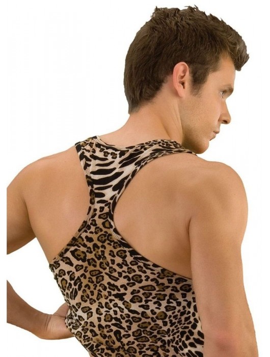 Мужская майка-борцовка с леопардовым принтом - La Blinque купить с доставкой