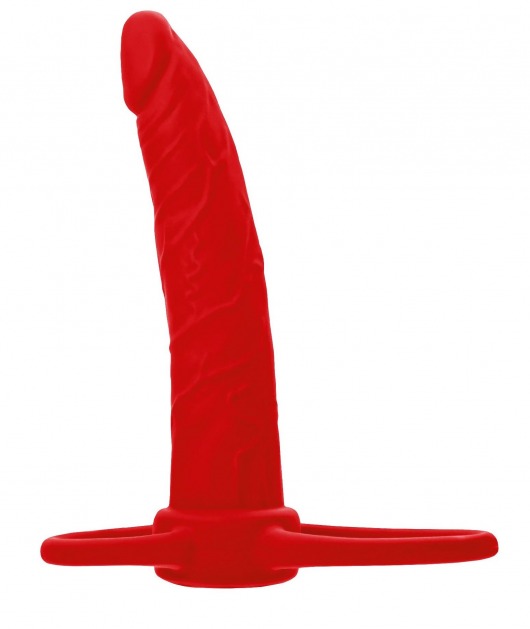 Красная насадка на пенис для двойного проникновения Black Red - 16,5 см. - ToyFa - купить с доставкой в Таганроге