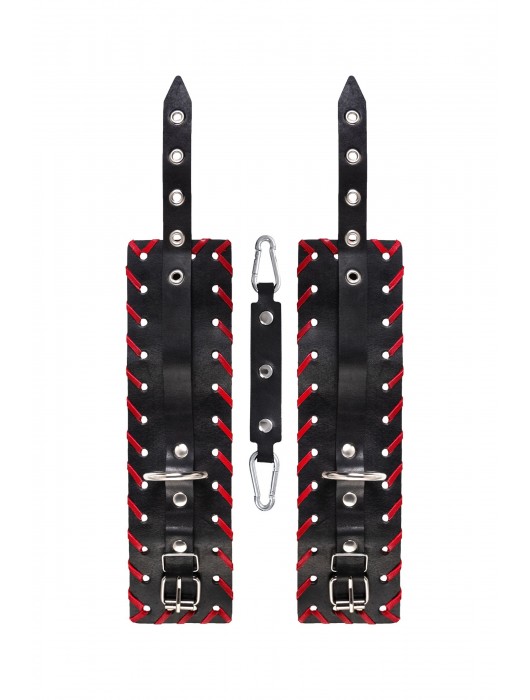 Черно-красные оковы из натуральной кожи - Pecado - купить с доставкой в Таганроге