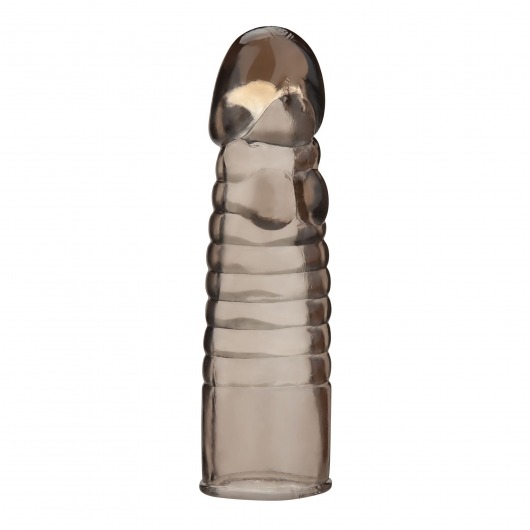 Дымчатая насадка-удлинитель Ribbed Realistic Penis Enhancing Sleeve Extension - 15,2 см. - BlueLine - в Таганроге купить с доставкой