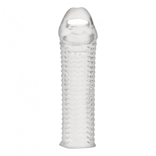 Текстурированная насадка на пенис Clear Textured Penis Enhancing Sleeve Extension - 16,5 см. - BlueLine - в Таганроге купить с доставкой