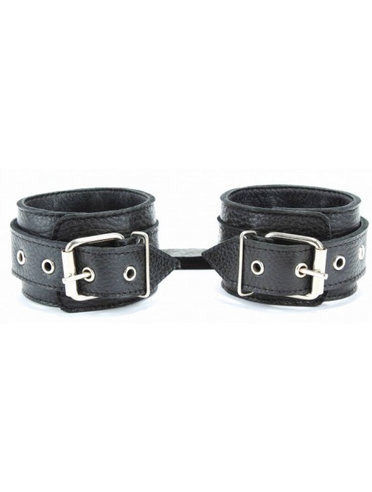 Кожаные наручники с пряжкой - БДСМ Арсенал - купить с доставкой в Таганроге