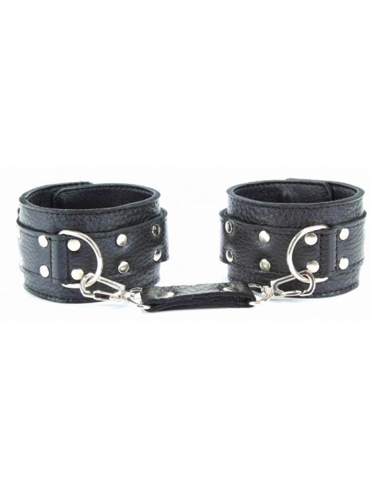 Кожаные наручники с пряжкой - БДСМ Арсенал - купить с доставкой в Таганроге