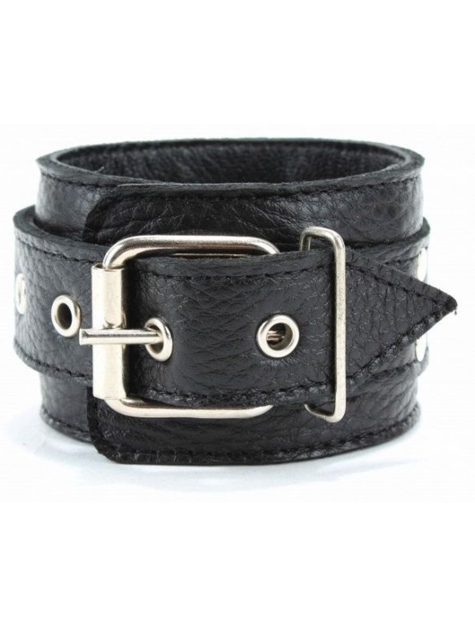 Кожаные наручники с пряжкой - БДСМ Арсенал - купить с доставкой в Таганроге