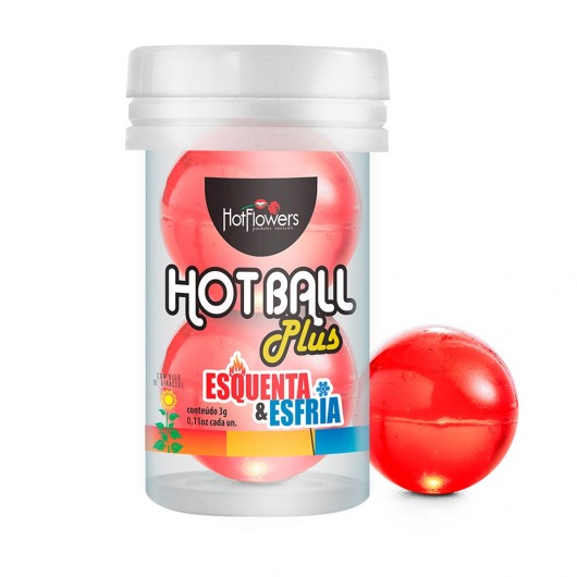 Лубрикант на масляной основе Hot Ball Plus с охлаждающе-разогревающим эффектом (2 шарика по 3 гр.) - HotFlowers - купить с доставкой в Таганроге