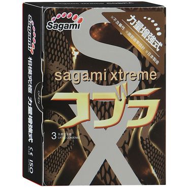 Суженные к основанию презервативы Sagami Xtreme COBRA - 3 шт. - Sagami - купить с доставкой в Таганроге