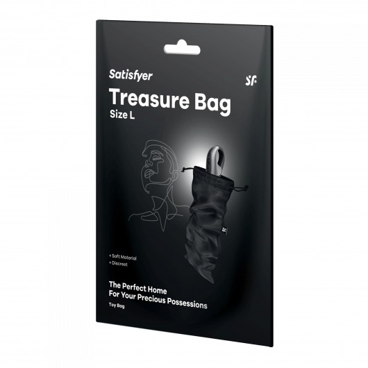 Черный мешочек для хранения игрушек Treasure Bag L - Satisfyer - купить с доставкой в Таганроге