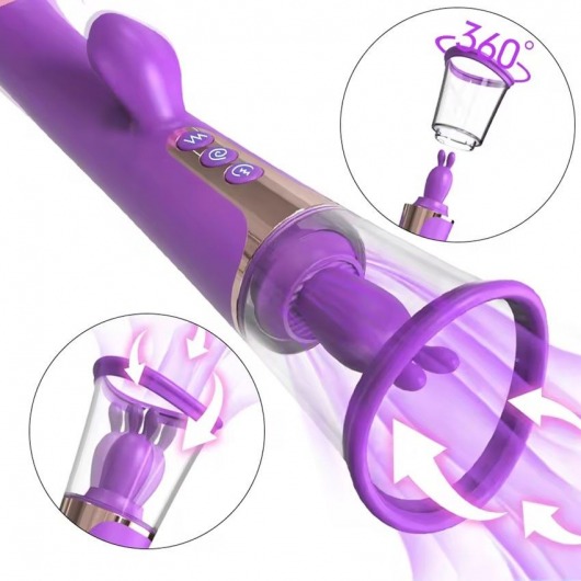 Фиолетовый двусторонний вибростимулятор Esther - 26,5 см. - S-HANDE