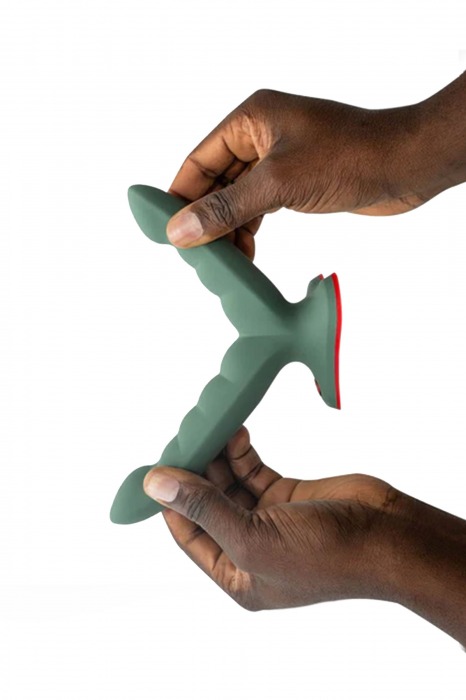 Оливковый двойной фаллоимитатор Ryde - 12,3 см. - Fun Factory