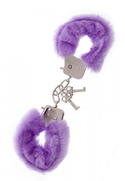 Фиолетовые меховые наручники METAL HANDCUFF WITH PLUSH LAVENDER - Dream Toys - купить с доставкой в Таганроге