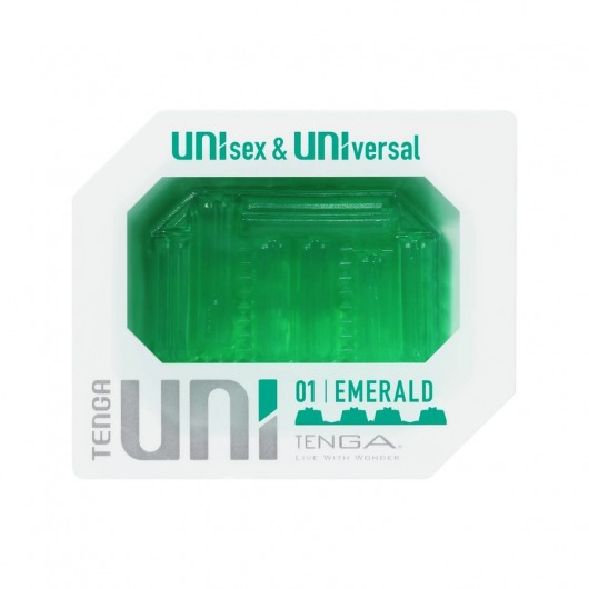 Зеленый мастурбатор-стимулятор Tenga Uni Emerald - Tenga - в Таганроге купить с доставкой