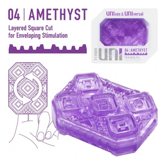 Фиолетовый мастурбатор-стимулятор Tenga Uni Amethyst - Tenga - в Таганроге купить с доставкой