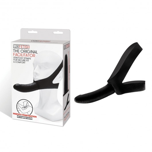 Черный фаллоимитатор с креплением на лицо The Original Facilitator - 14 см. - Lux Fetish - купить с доставкой в Таганроге
