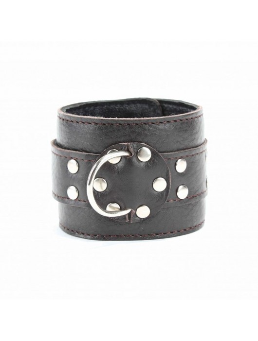 Коричневые оковы из мягкой кожи на металлической цепочке - БДСМ Арсенал - купить с доставкой в Таганроге