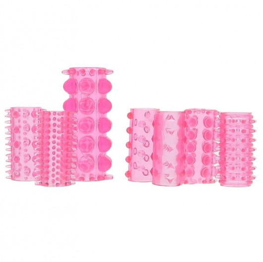 Набор из 7 розовых насадок на пенис ONE-A-DAY PENIS SLEEVES PINK - Seven Creations - в Таганроге купить с доставкой