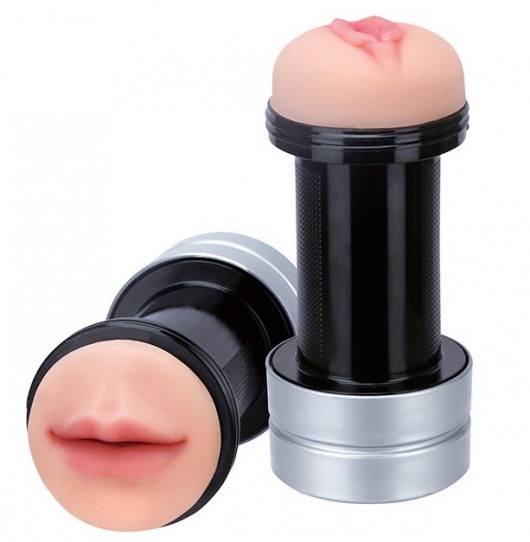 Двусторонний мастурбатор REALSTUFF 2 IN 1 HUMMER MOUTH   VAGINA - ротик и вагина - Dream Toys - в Таганроге купить с доставкой