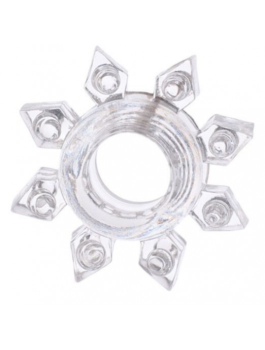 Прозрачное гелевое эрекционное кольцо-звезда - Toyfa Basic - в Таганроге купить с доставкой