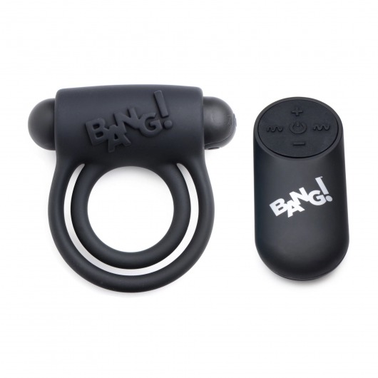 Черное эрекционное виброкольцо 28X Remote Control Vibrating Cock Ring   Bullet - XR Brands - в Таганроге купить с доставкой