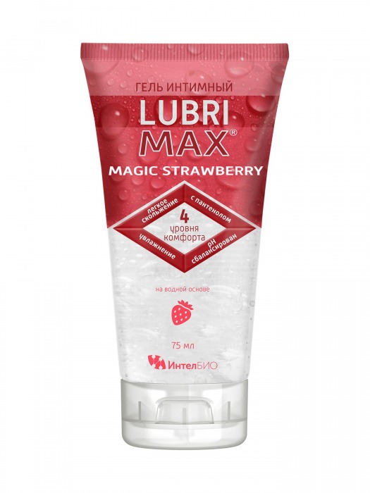 Интимный гель-смазка на водной основе Lubrimax Magic Strawberry - 75 мл. - ИнтелБИО - купить с доставкой в Таганроге