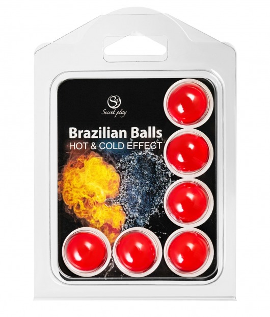 Набор из 6 шариков с массажным маслом Brazilian Balls с охлаждающим и разогревающим эффектом - Secret Play - купить с доставкой в Таганроге